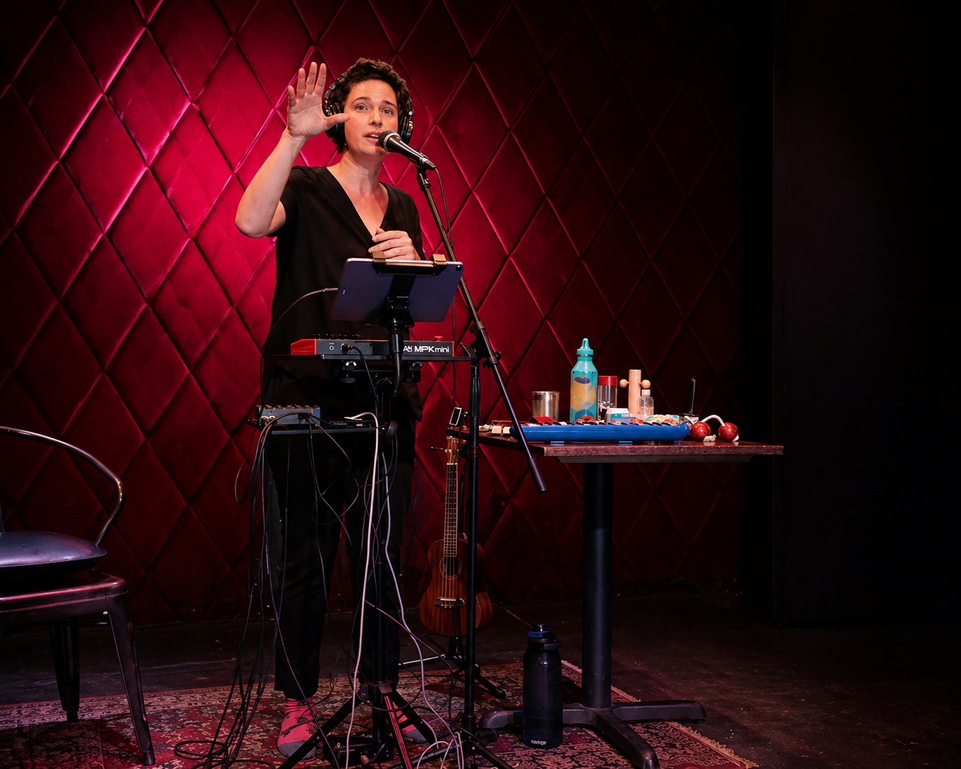 Inby performing with Loopy Pro as part of a live looping setup.