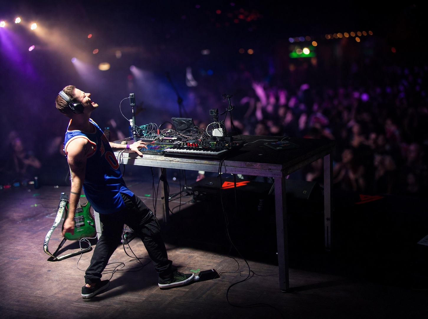 Kristóf performing with Loopy Pro in a live electronic setup.