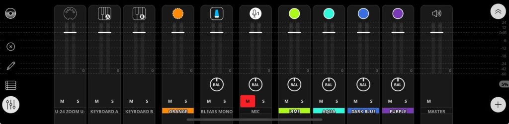 Loopy Pro 2.0 mixer in simple mode