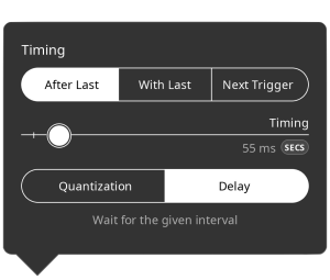 The action timing slider with seconds as the units