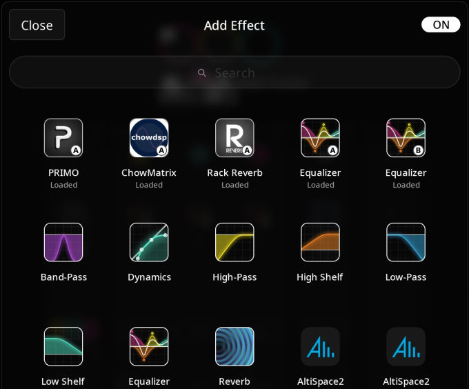 Add Effect panel