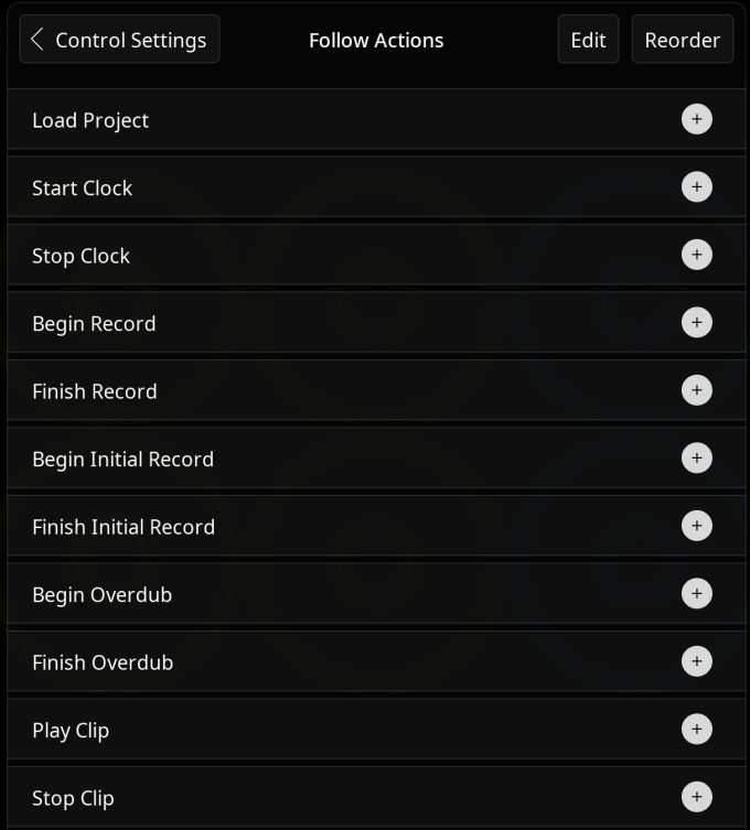Empty Follow Actions panel