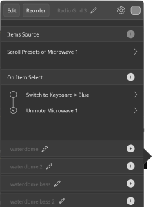 Preset selector radio button setup