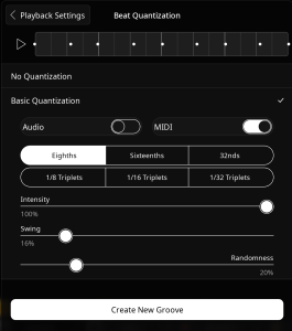 Beat Quantization Settings Panel