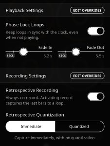 Playback settings with some overrides